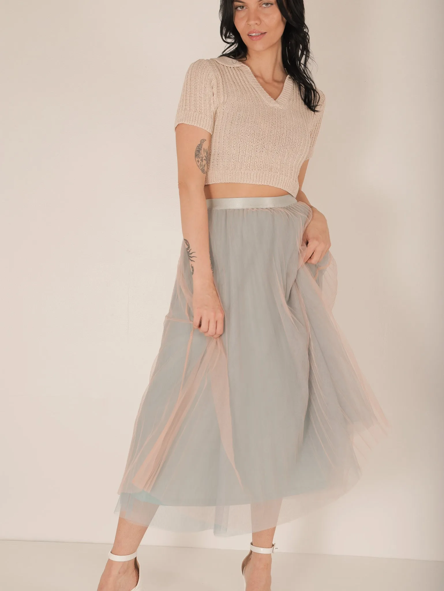 Allison Pleated Tulle Skirt