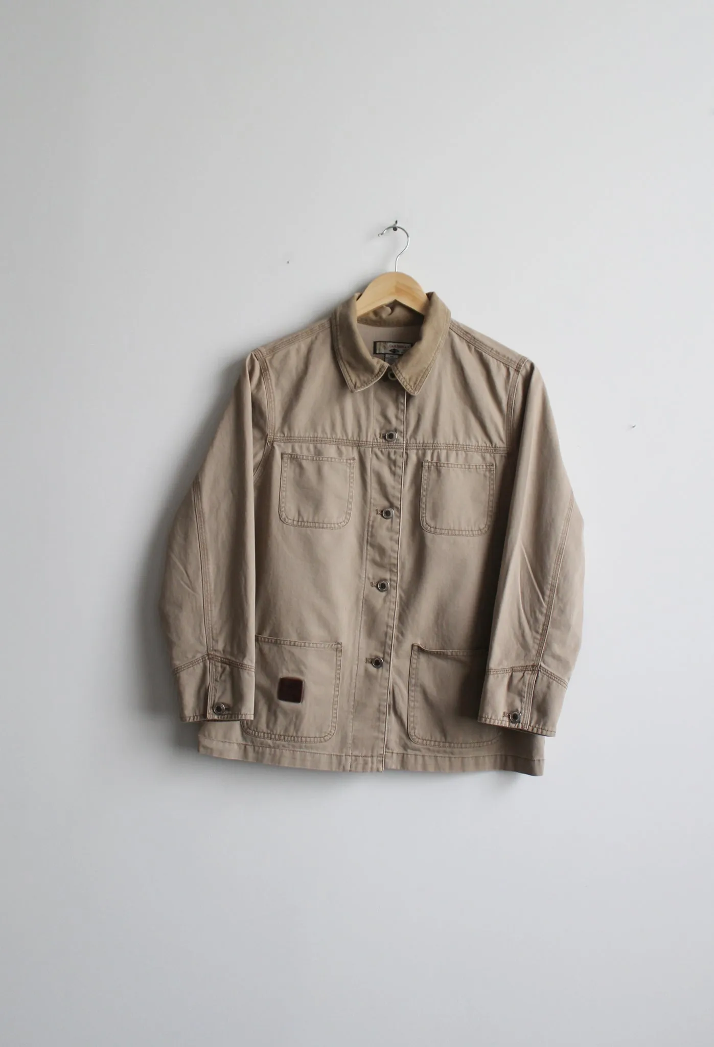 almond cotton chore coat