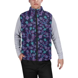 Beaded Blue Nouveau Men's Padded Vest Jacket