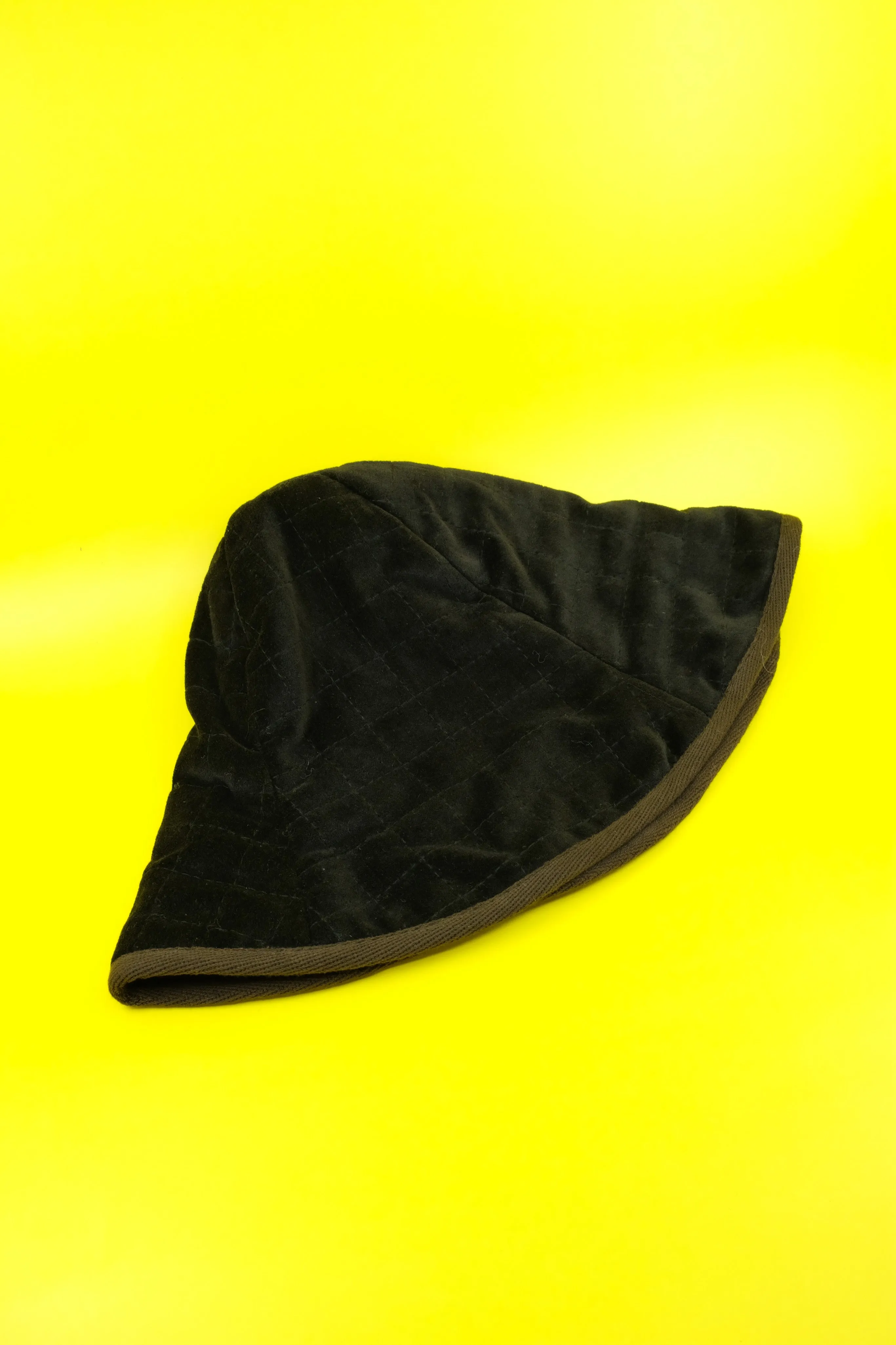 Black Quilted Velvet Hump Hat