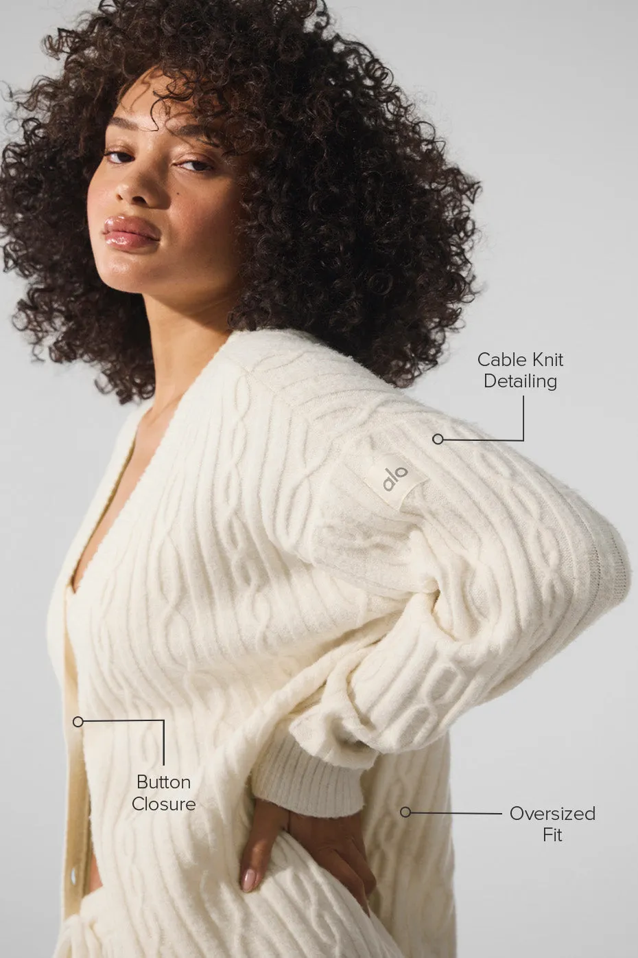 Cable Knit Winter Bliss Cardigan - Ivory