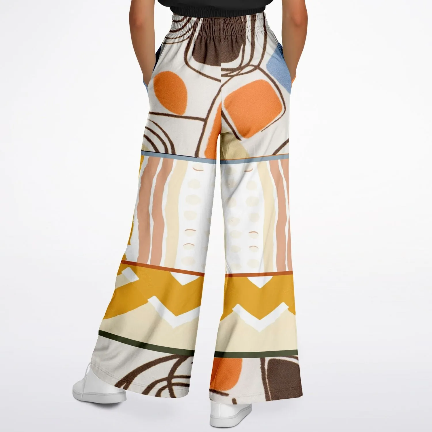 Concrete Jungle Abstract Geo Eco-Poly Wide Leg Pants