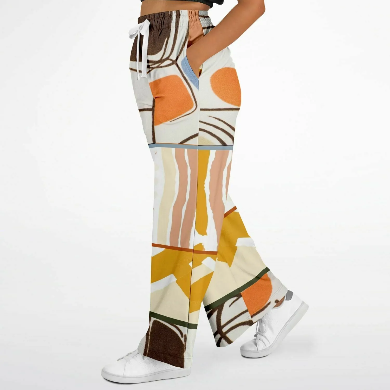 Concrete Jungle Abstract Geo Eco-Poly Wide Leg Pants