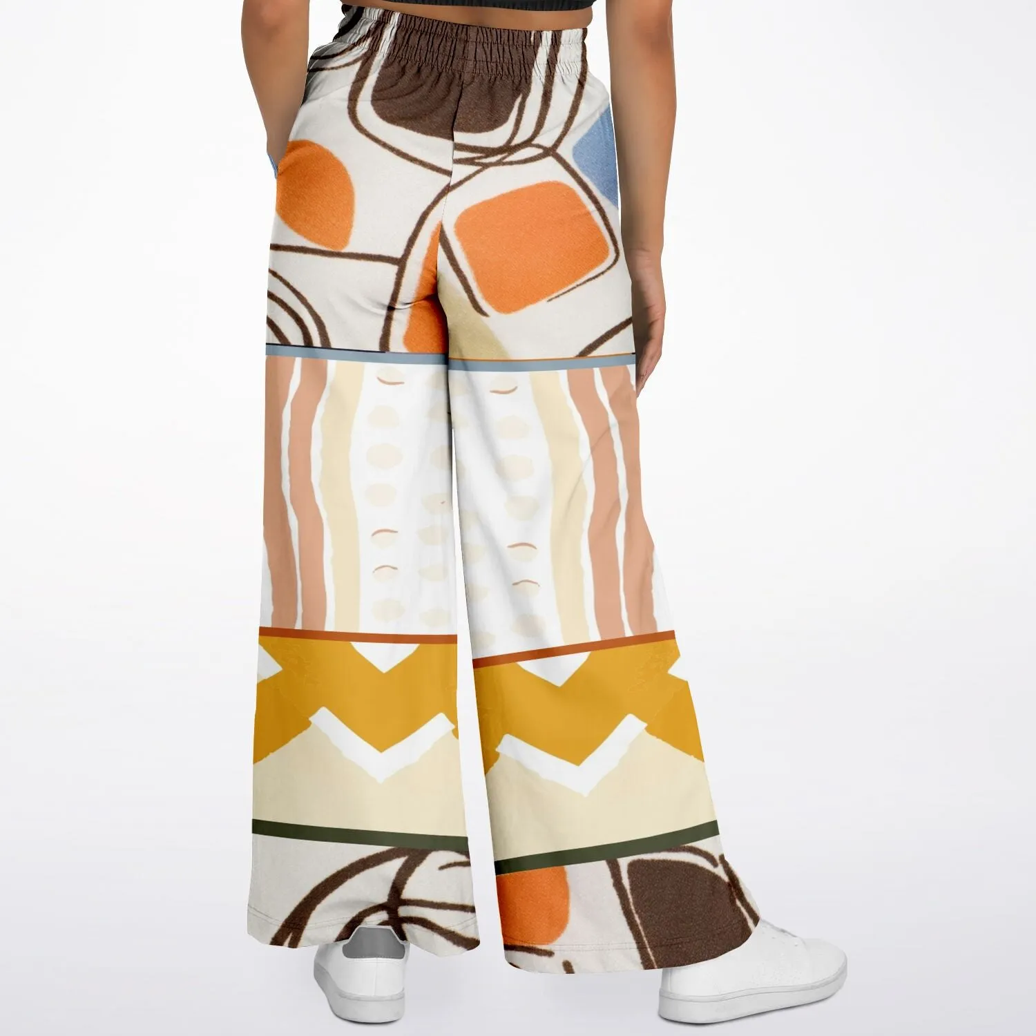 Concrete Jungle Abstract Geo Eco-Poly Wide Leg Pants