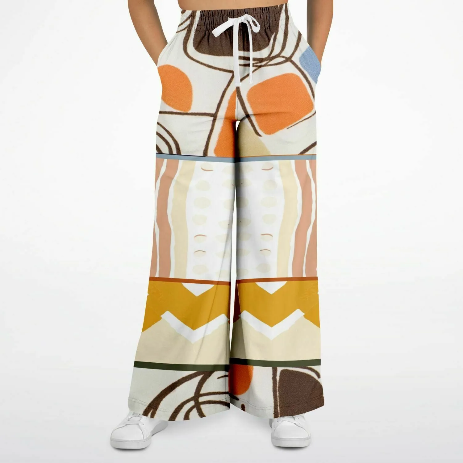 Concrete Jungle Abstract Geo Eco-Poly Wide Leg Pants