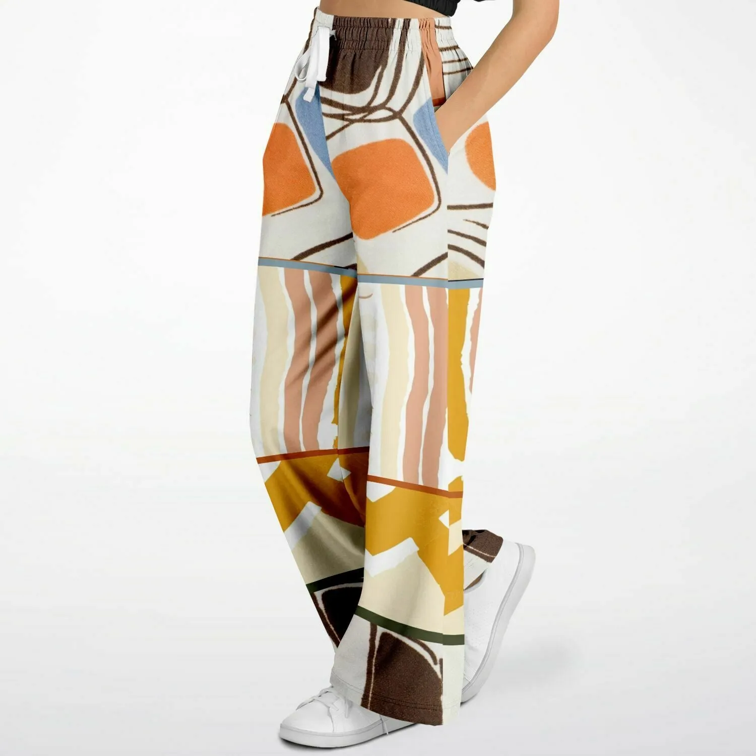 Concrete Jungle Abstract Geo Eco-Poly Wide Leg Pants