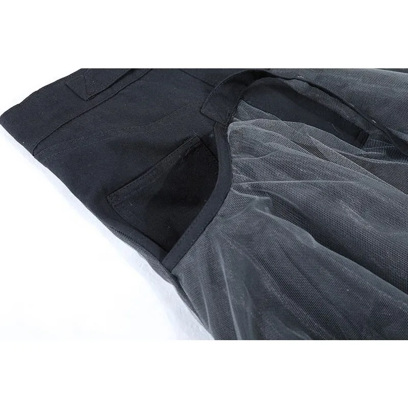 Denim Tulle Skirt - Charcoal Grey & Black