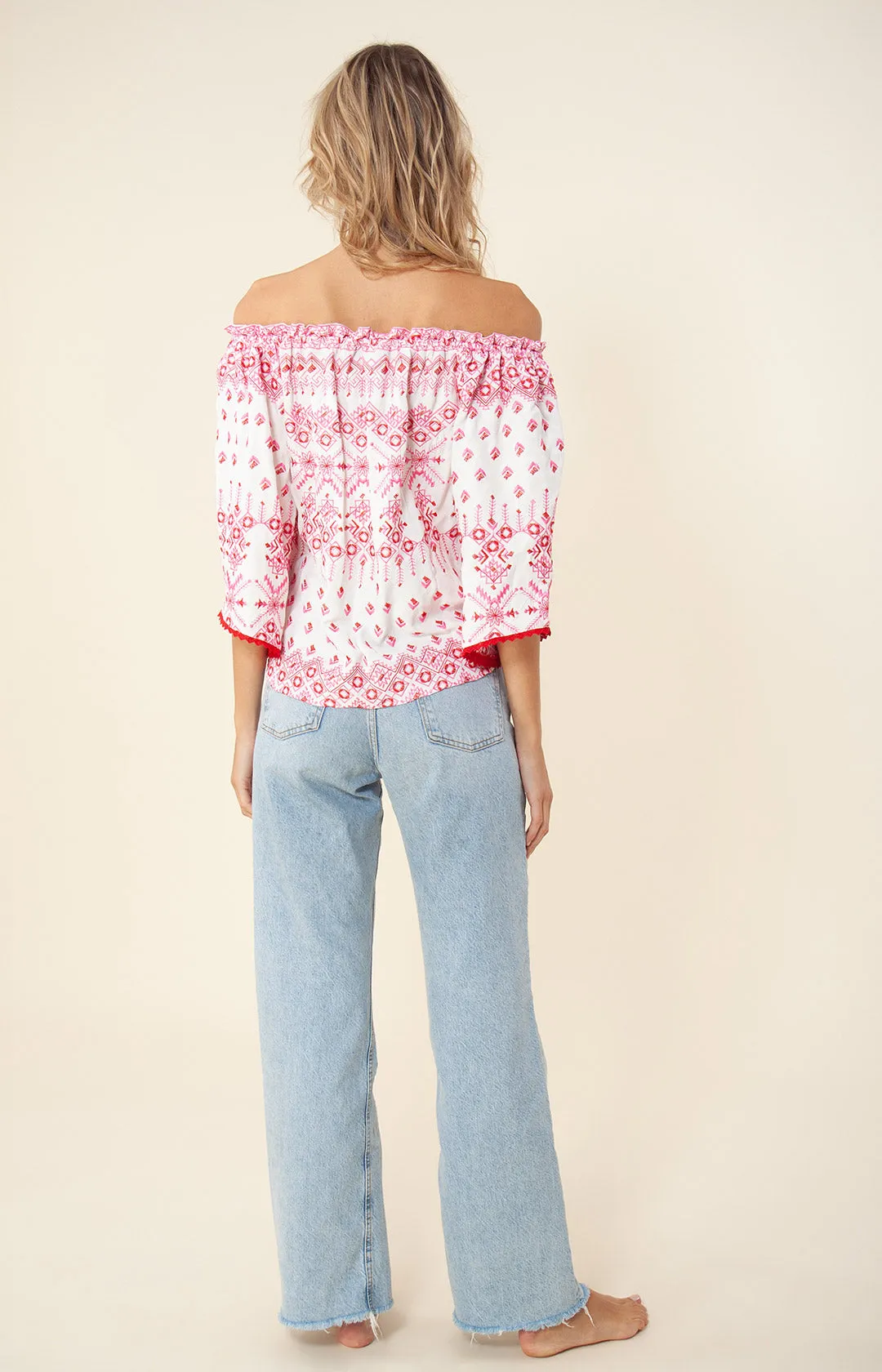 Dida Embroidered Off the Shoulder Top