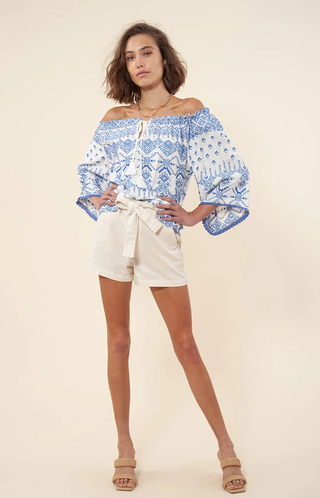 Dida Embroidered Off the Shoulder Top