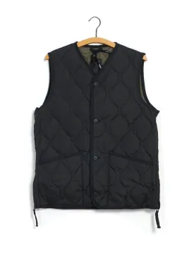 DOWN VEST | Military V-Neck Down Vest | Black