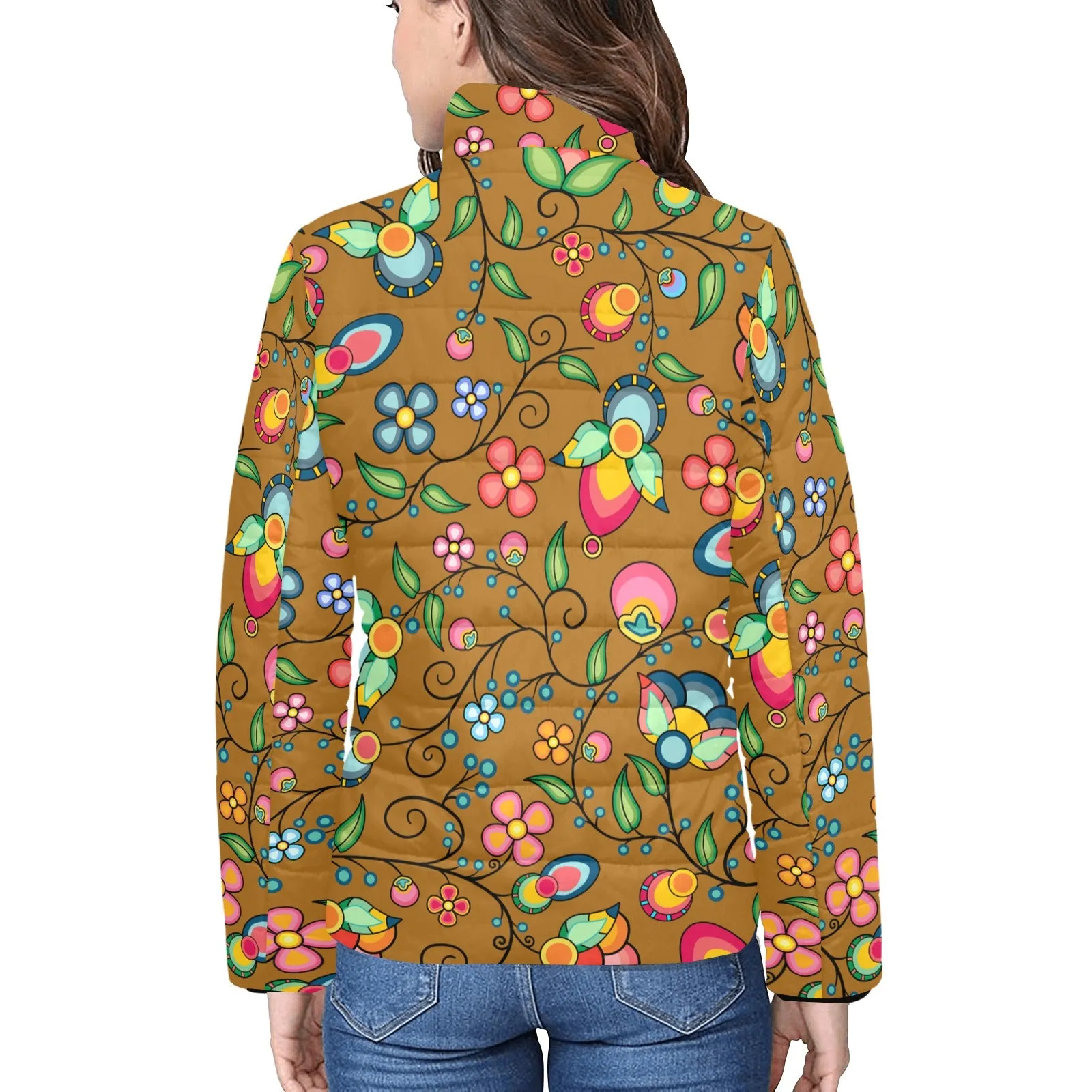 Floral Bounty Fall Leaves Women's Padded Jacket