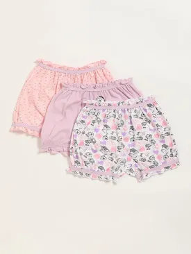 HOP Kids Multicolour Printed Bloomers - Pack of 3