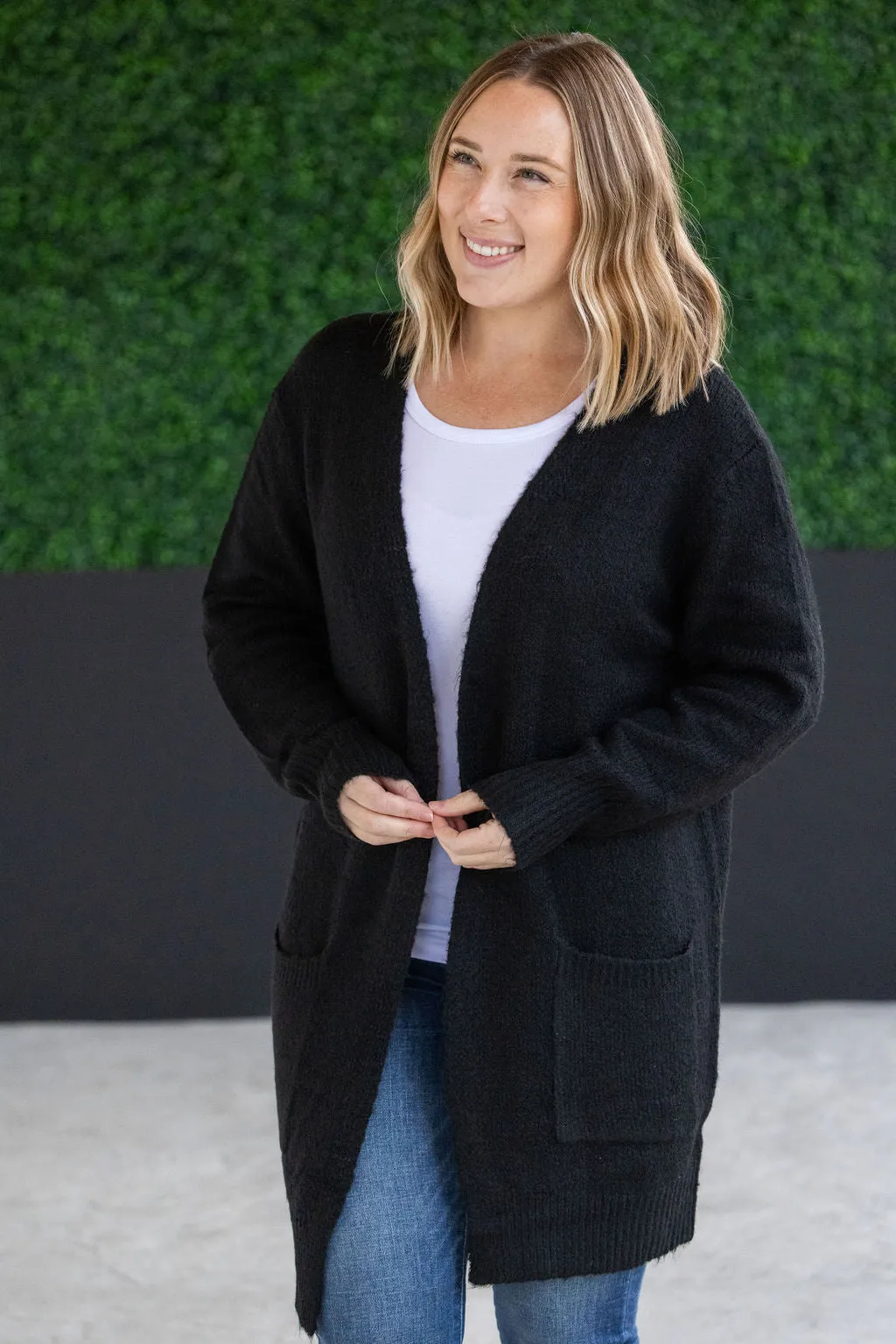 IN STOCK Madison Cozy Cardigan - Jet Black