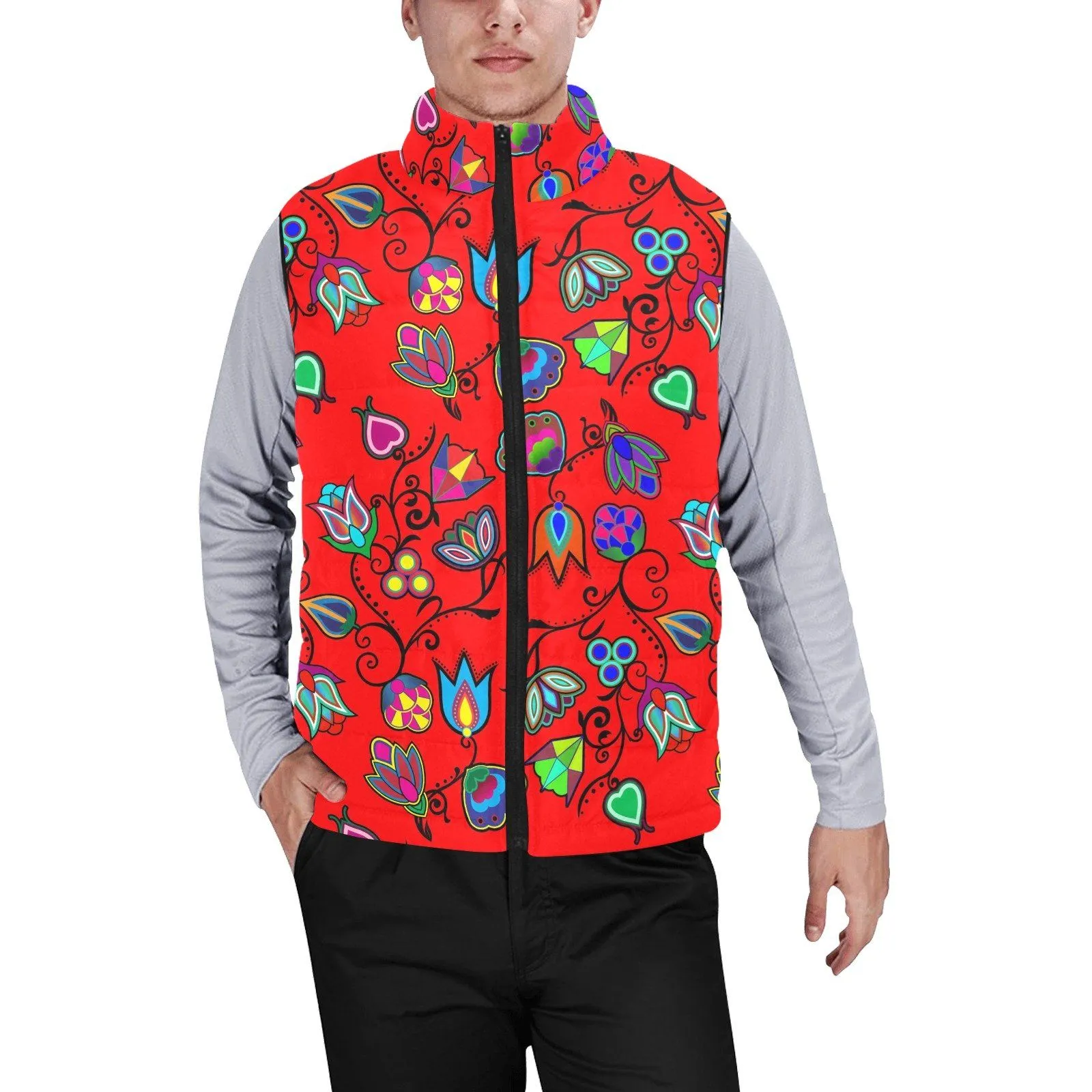 Indigenous Paisley Dahlia Men's Padded Vest Jacket