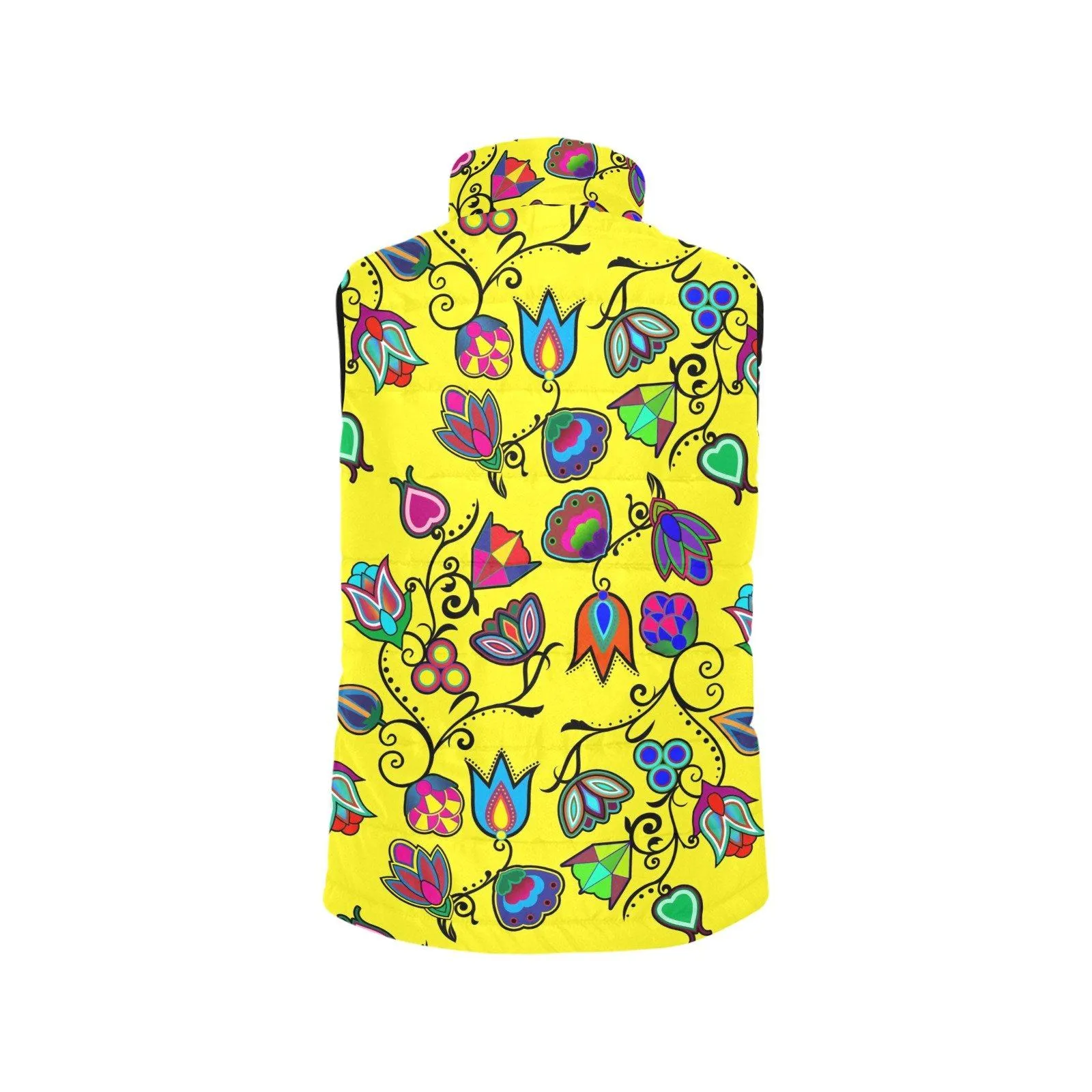 Indigenous Paisley Yellow Women's Padded Vest Jacket