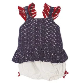 Isobella & Chloe Pearlette Bloomer & Tank Set - Navy