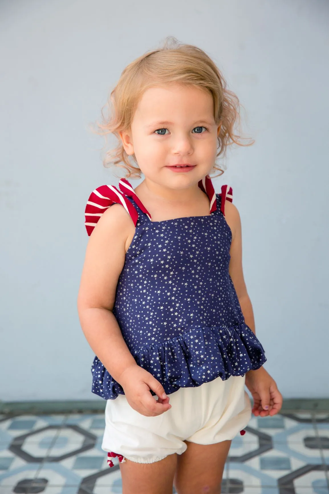 Isobella & Chloe Pearlette Bloomer & Tank Set - Navy