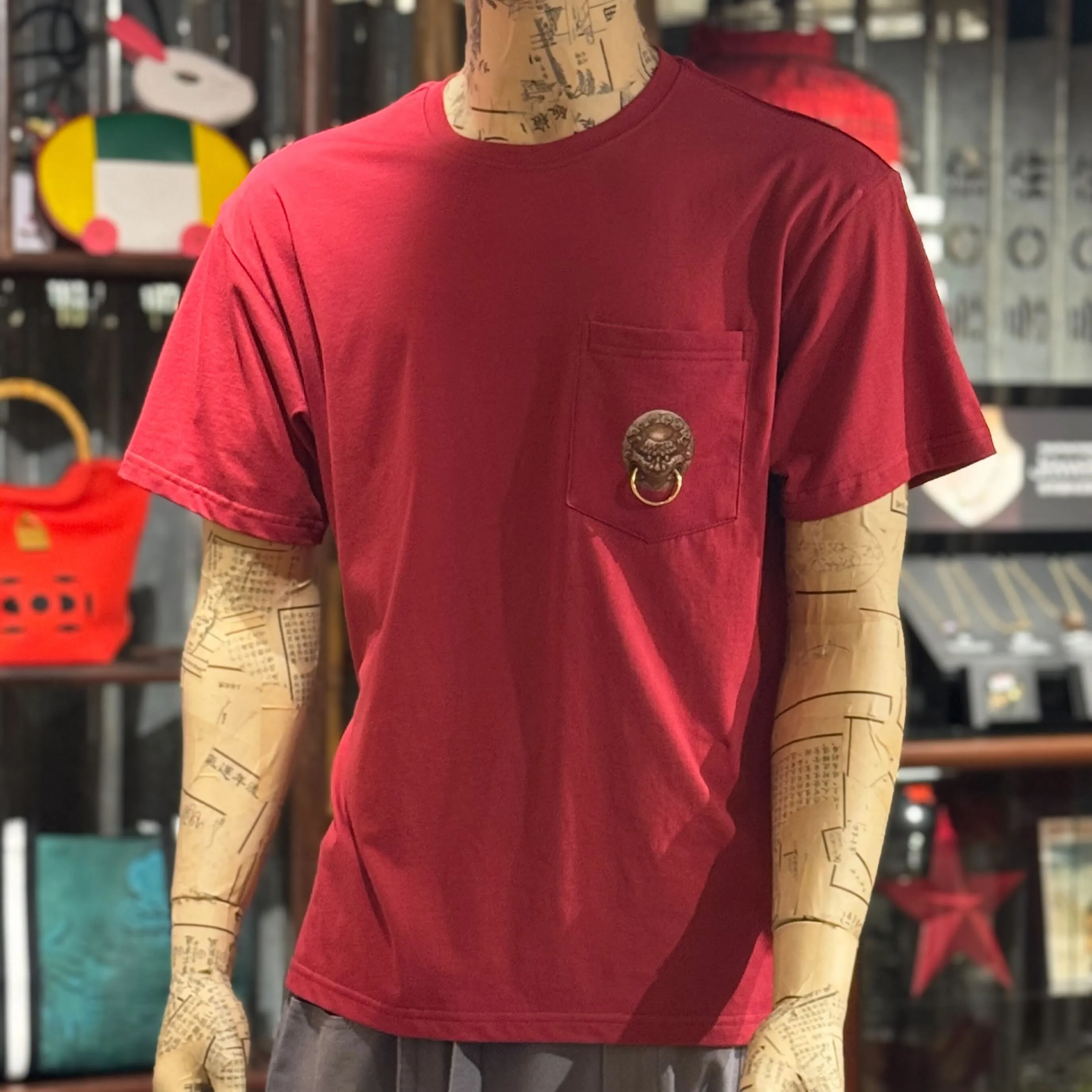 Lion Knocker Oversized T-shirt, Red