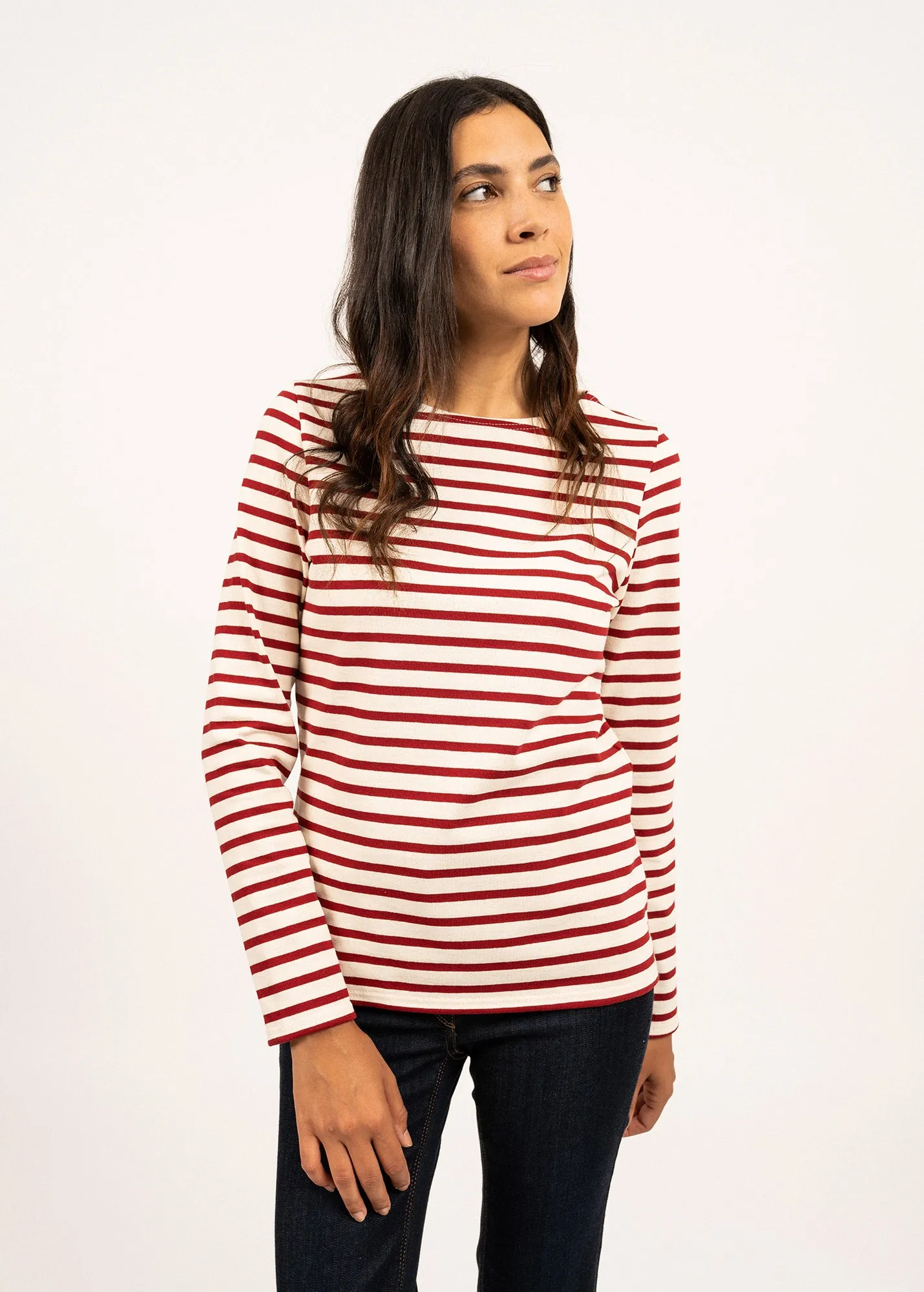 Meridame striped sailor shirt - regular fit, in thick cotton (ECRU/PERSAN)