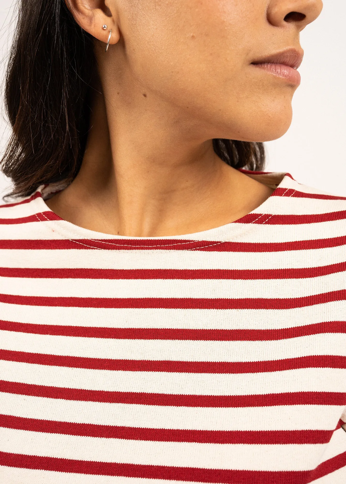 Meridame striped sailor shirt - regular fit, in thick cotton (ECRU/PERSAN)