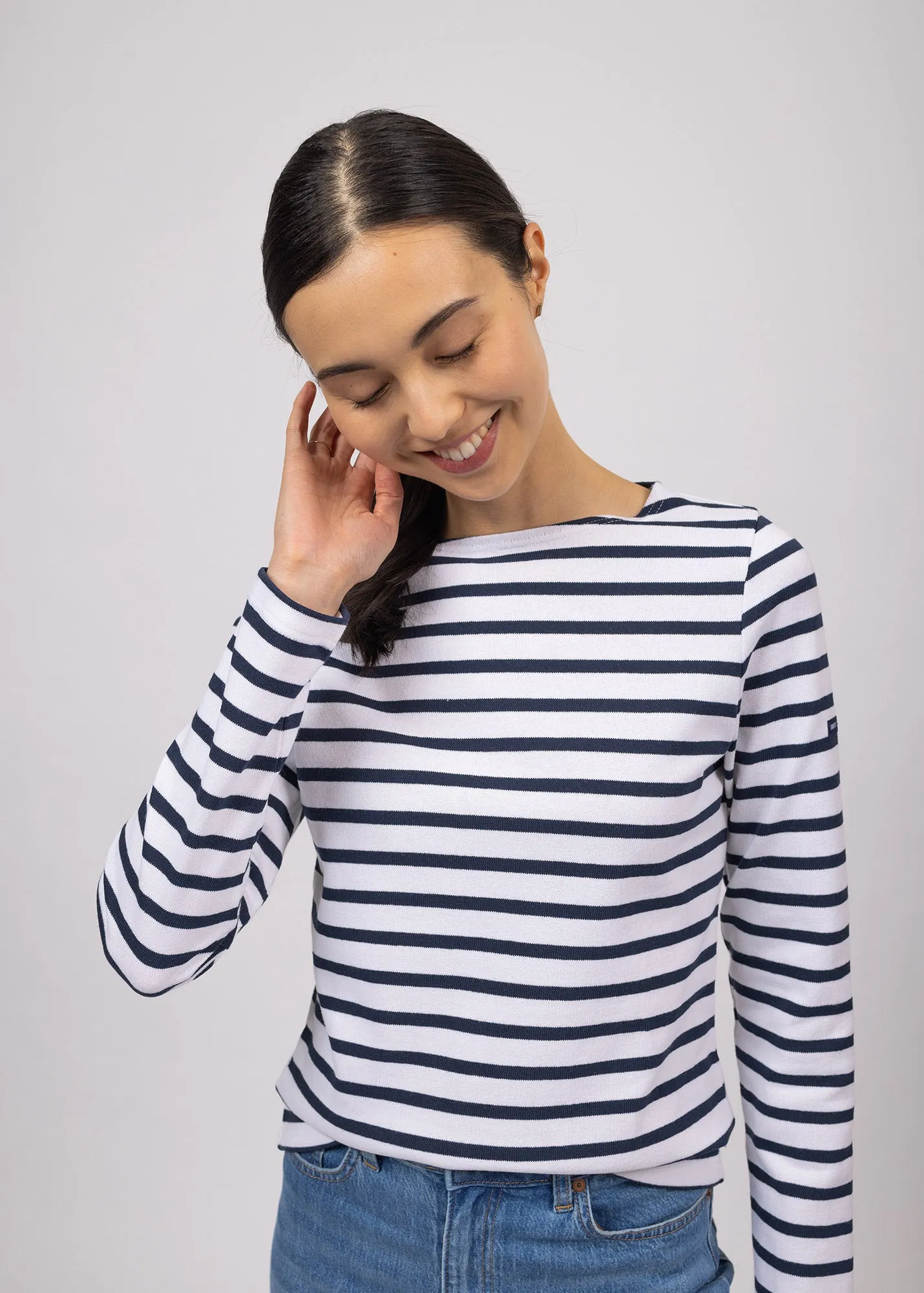 Meridame striped sailor shirt - regular fit, in thick cotton (NEIGE/MARINE)