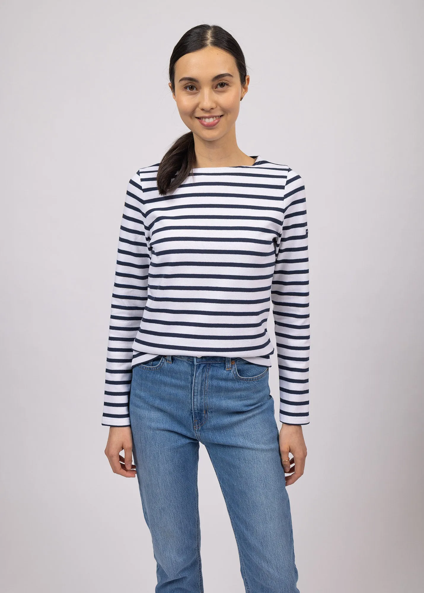 Meridame striped sailor shirt - regular fit, in thick cotton (NEIGE/MARINE)