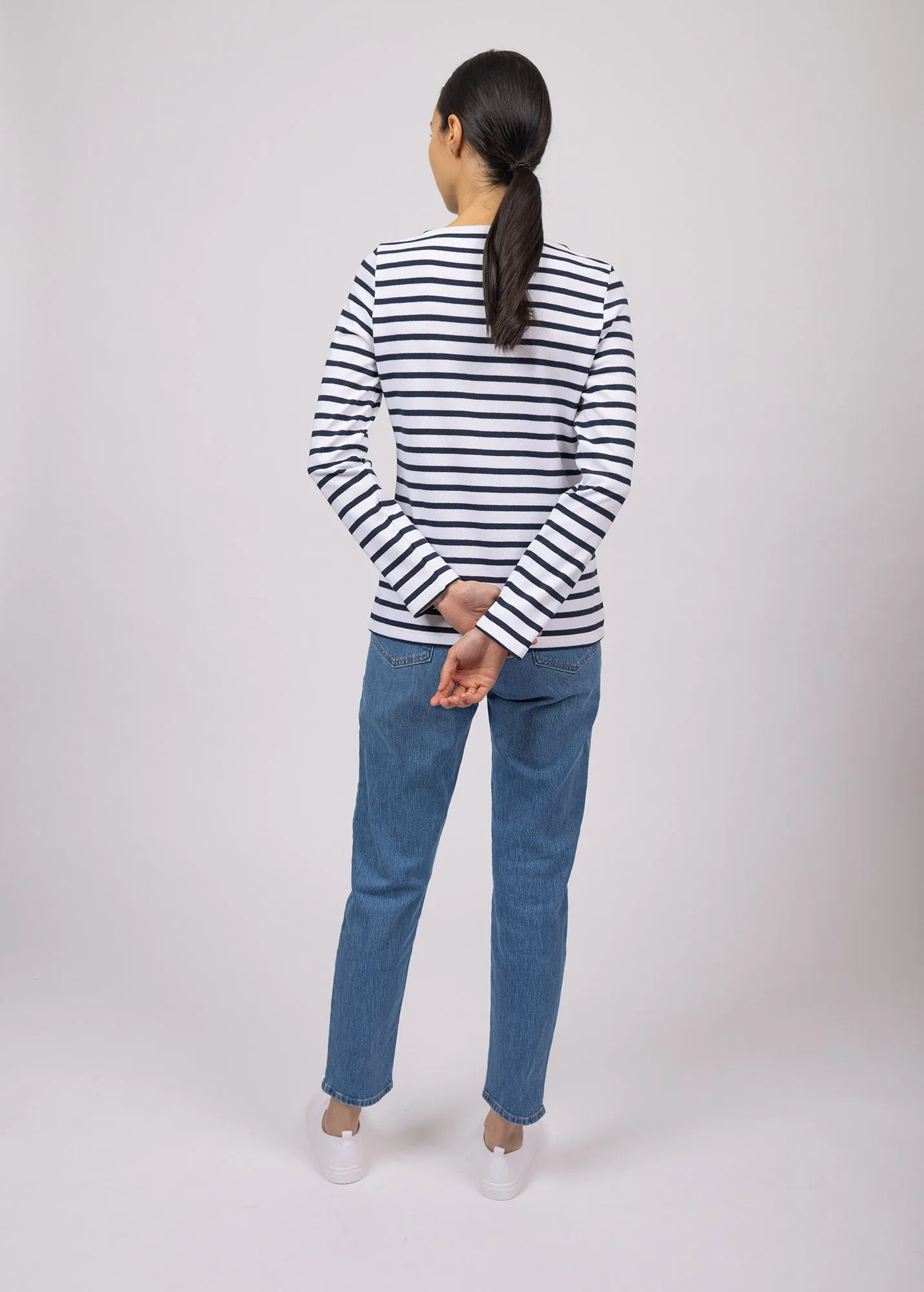 Meridame striped sailor shirt - regular fit, in thick cotton (NEIGE/MARINE)