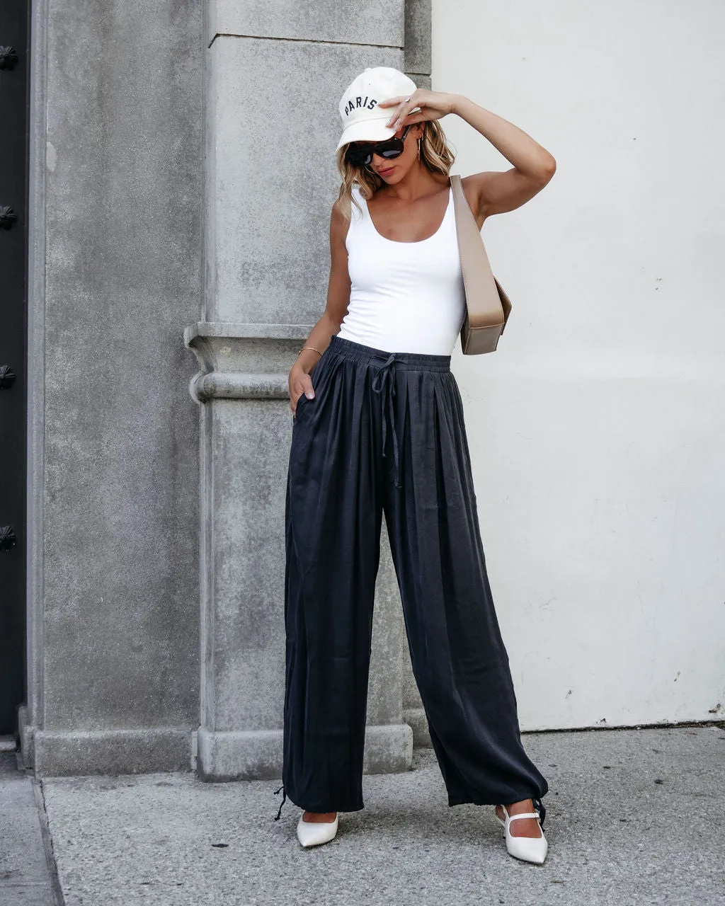 Muse By Magnolia Charcoal Parachute Pants - DOORBUSTER