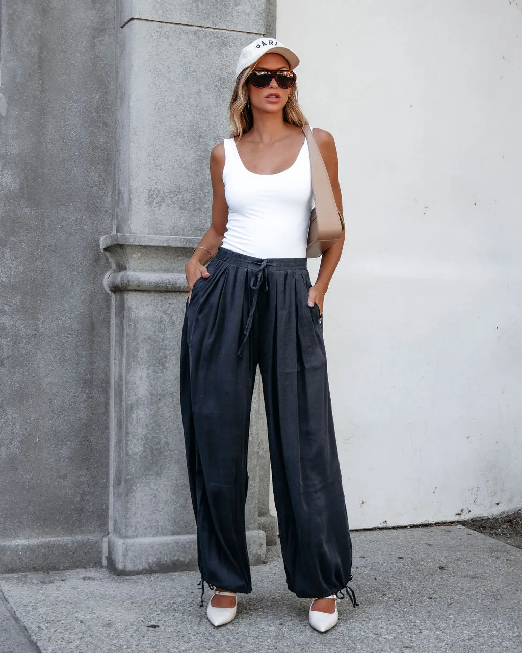 Muse By Magnolia Charcoal Parachute Pants - DOORBUSTER