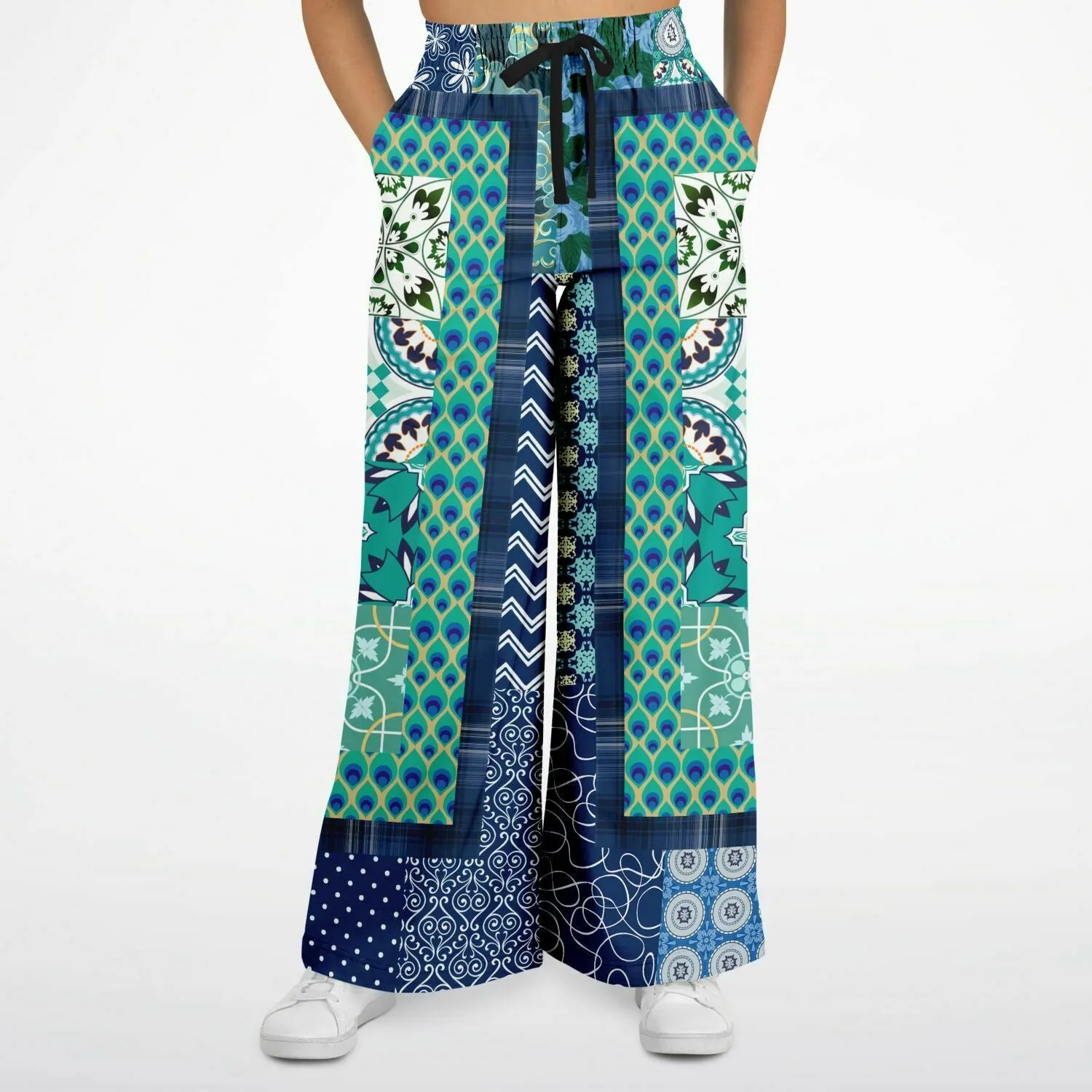 Mykonos Floral Tile Eco-Poly Wide Leg Pants