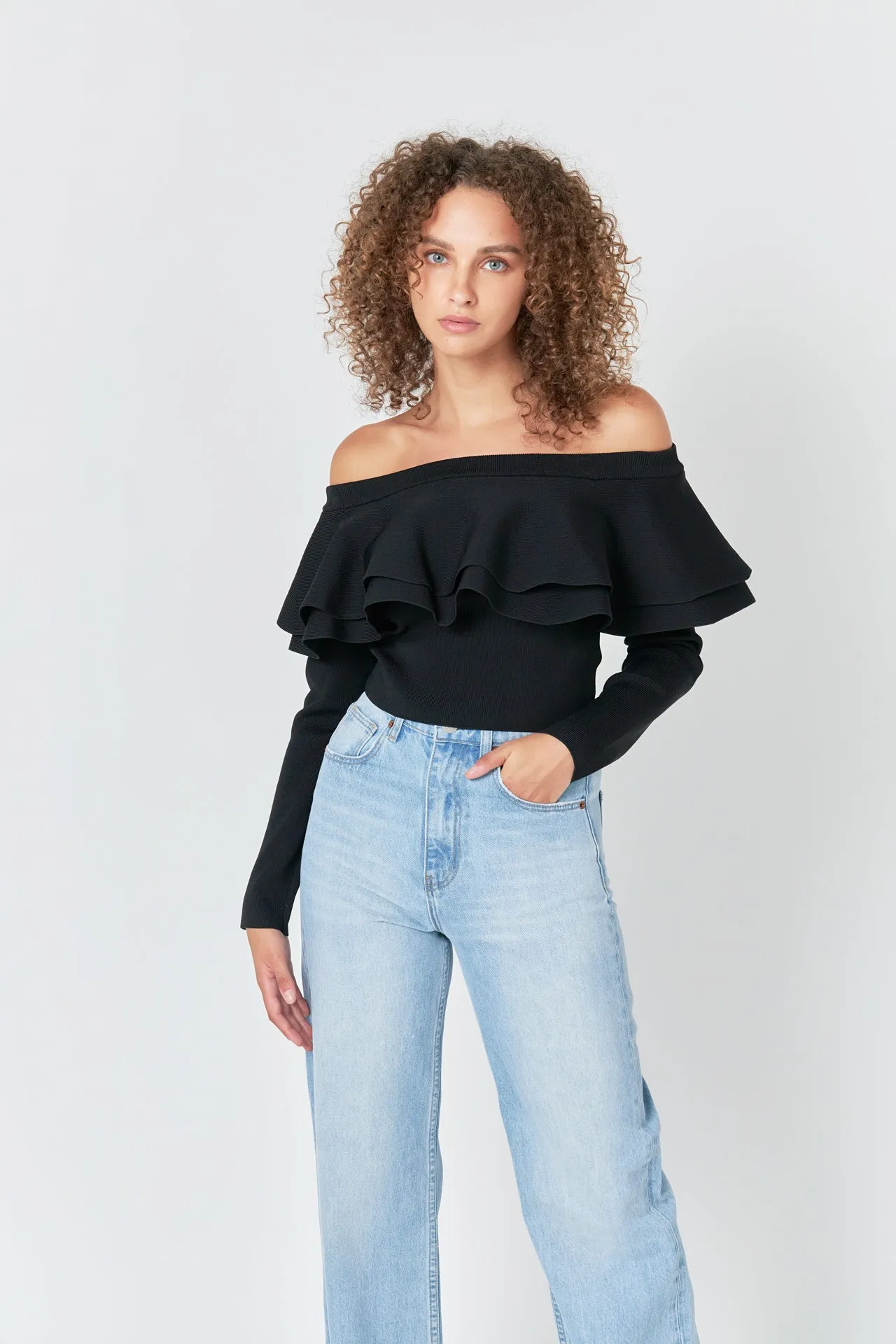 Off-The-Shoulder Knit Top