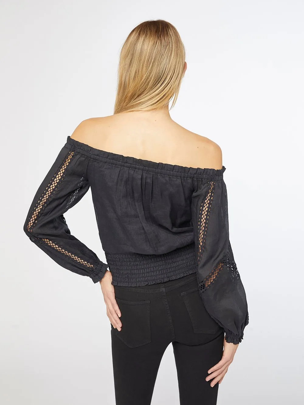 Off The Shoulder Top -- Noir