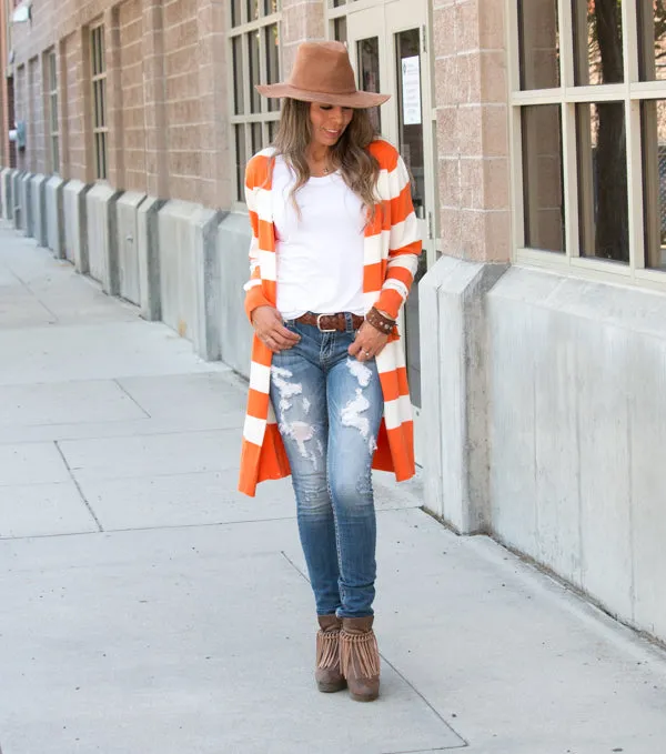 Oversized Striped Cardigan