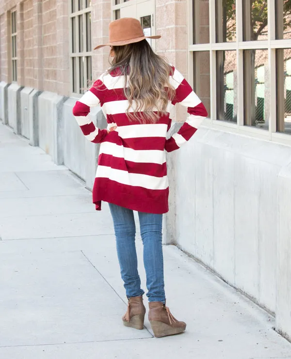 Oversized Striped Cardigan