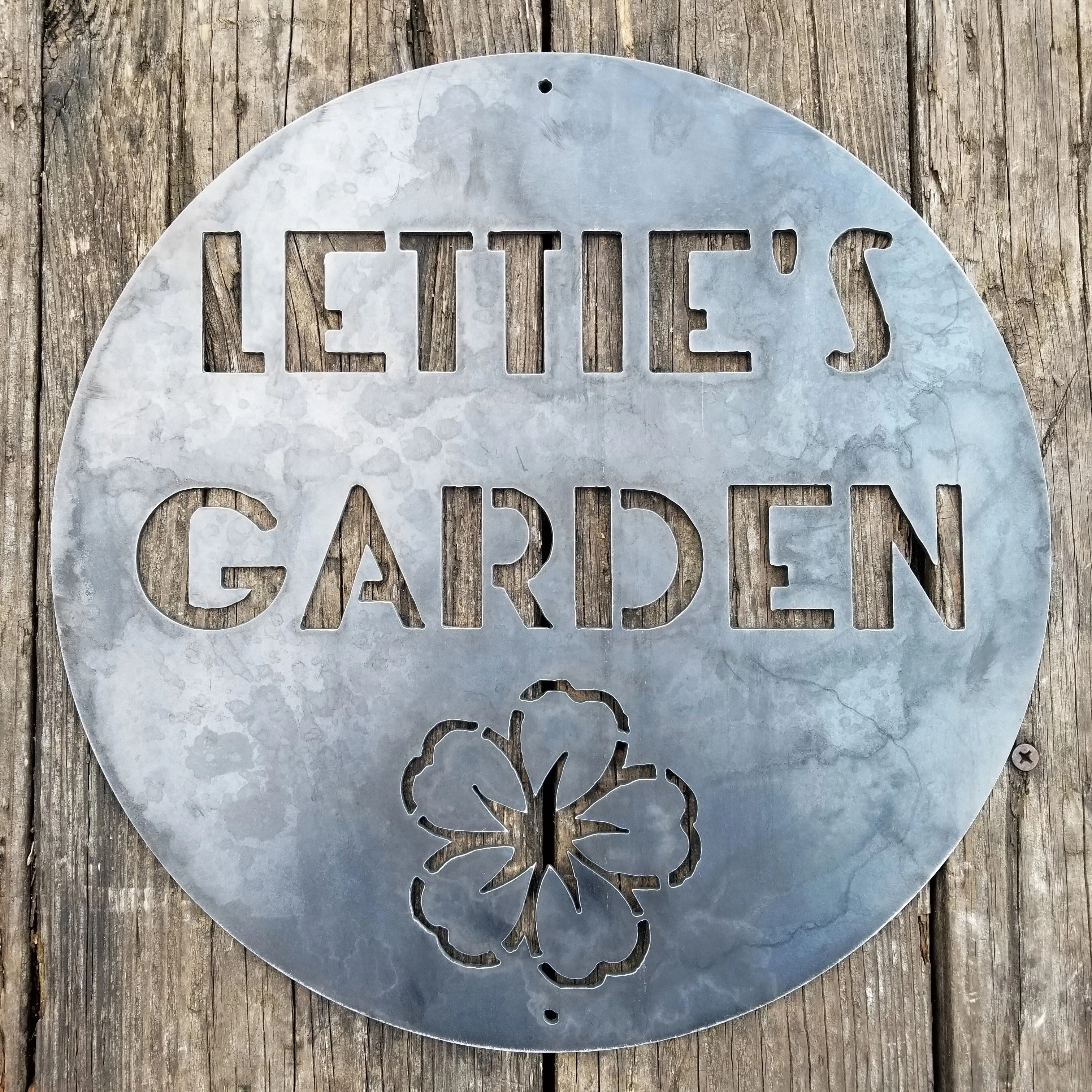 Personalized Rustic Flower Garden Sign - Custom Vintage Garden Sign for Mom