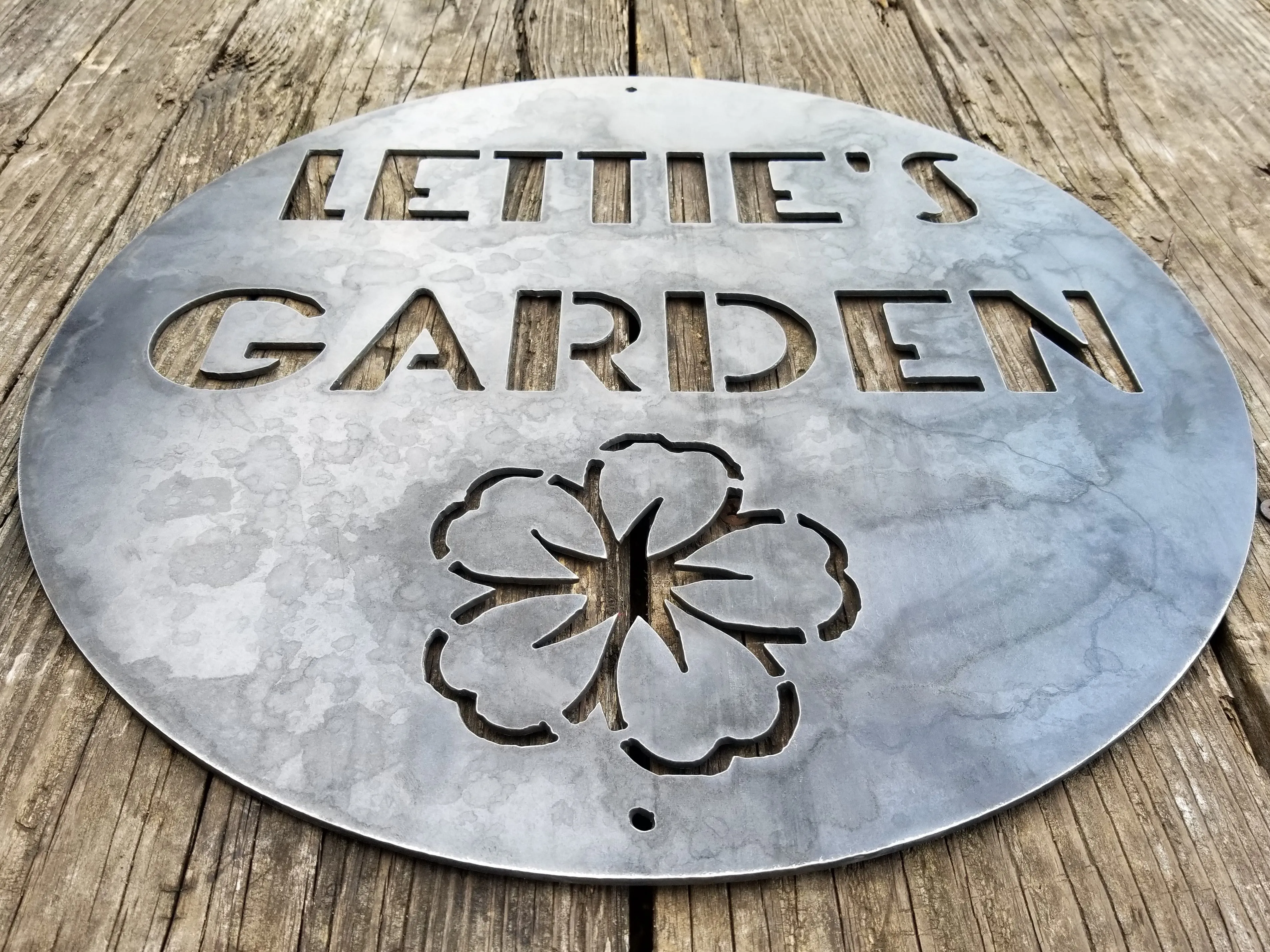 Personalized Rustic Flower Garden Sign - Custom Vintage Garden Sign for Mom