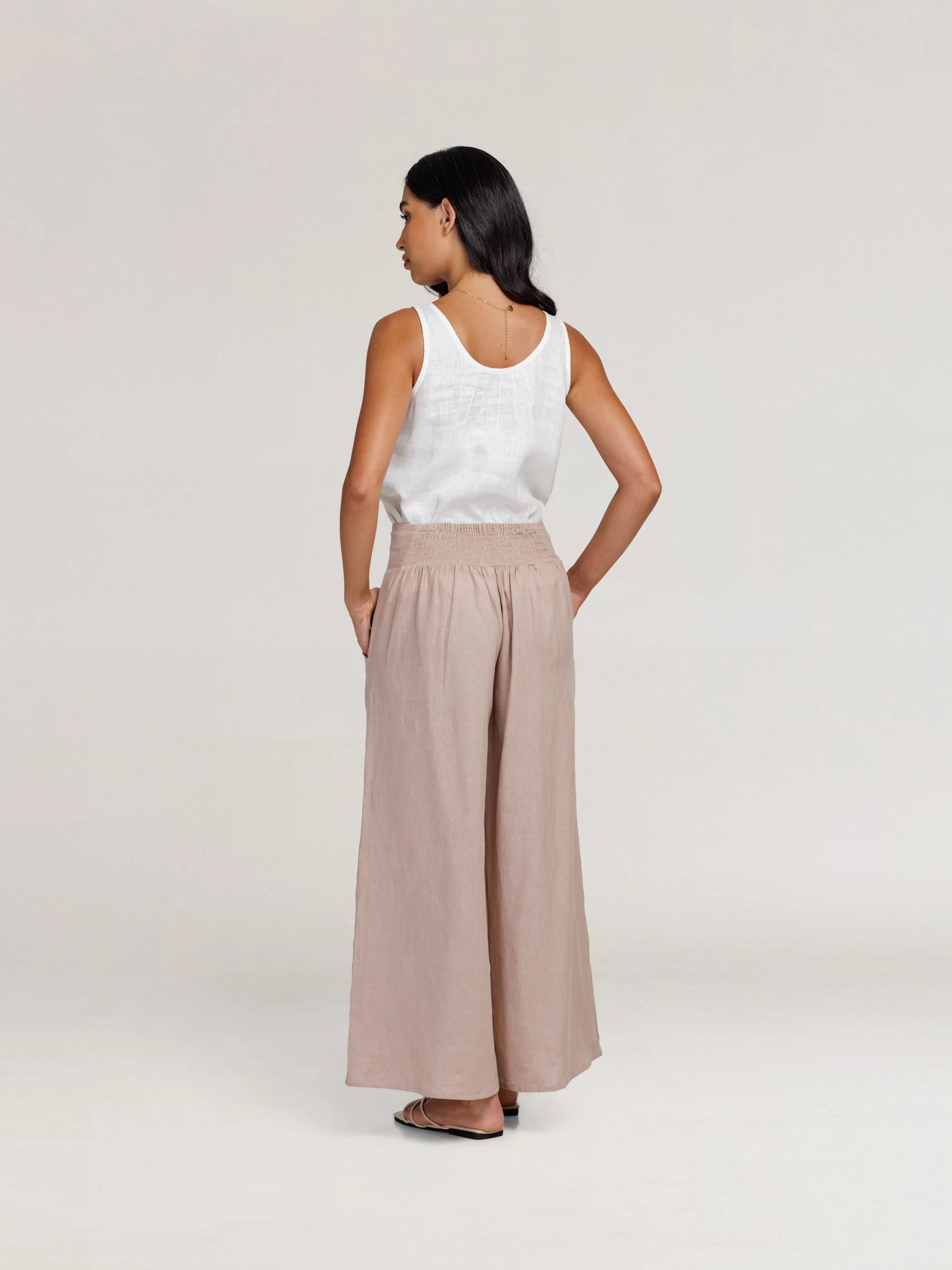 Portillo Linen Pants Tea Rose