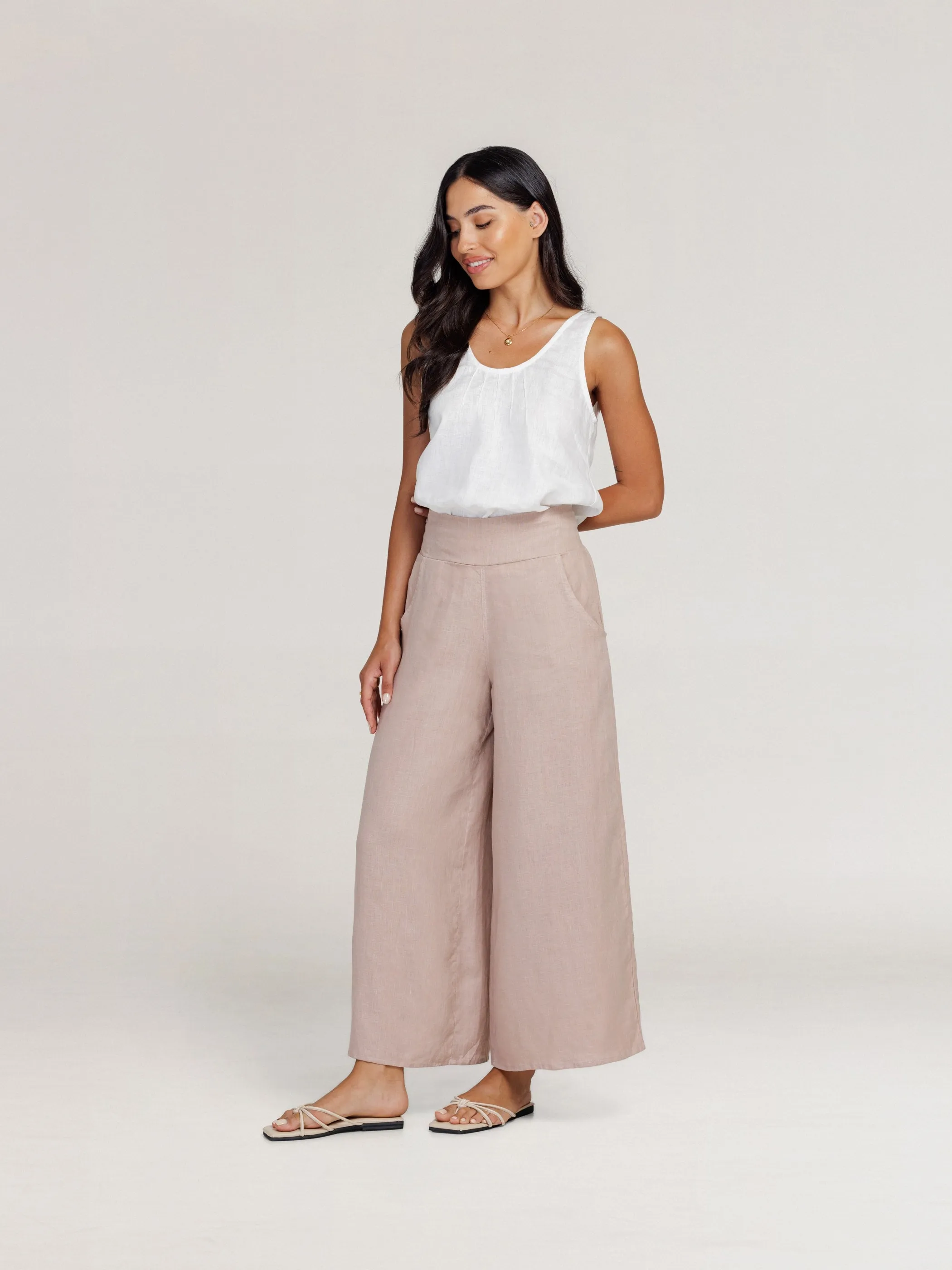 Portillo Linen Pants Tea Rose