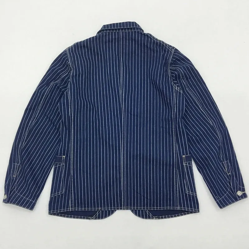 Railroad Wabash Stripes Work Jacket - Indigo Vintage Men's Coat