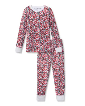 Red Floral Pima Knit Pajamas