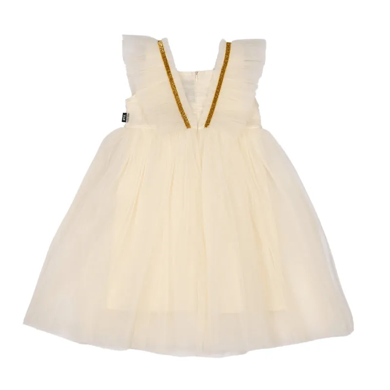 Rock Your Kid Cream Butterfly Tulle Dress