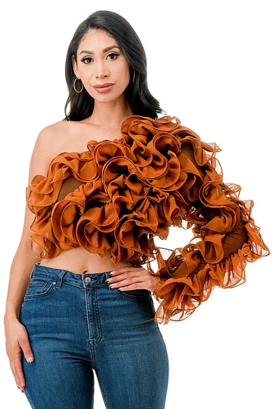 Ruffled Off the Shoulder Top