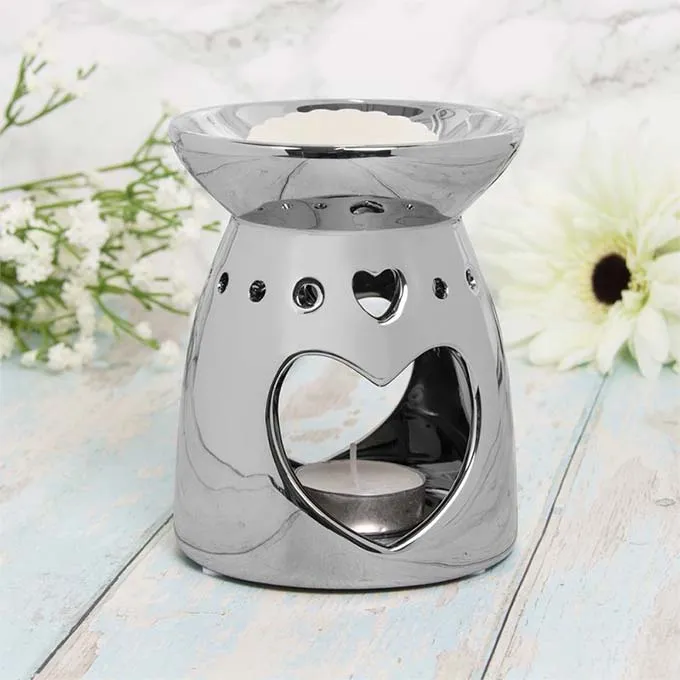 Silver Heart Wax Oil Warmer