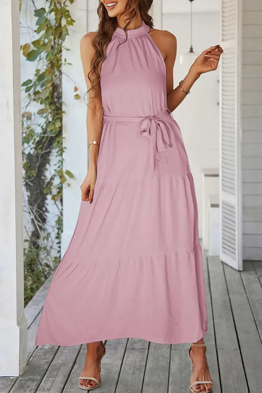 Sleeveless Halter Neck  Boho Dresses