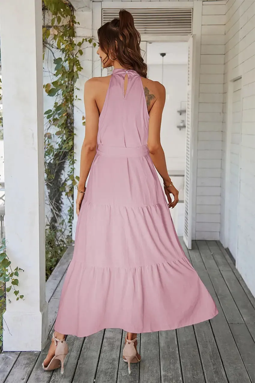 Sleeveless Halter Neck  Boho Dresses