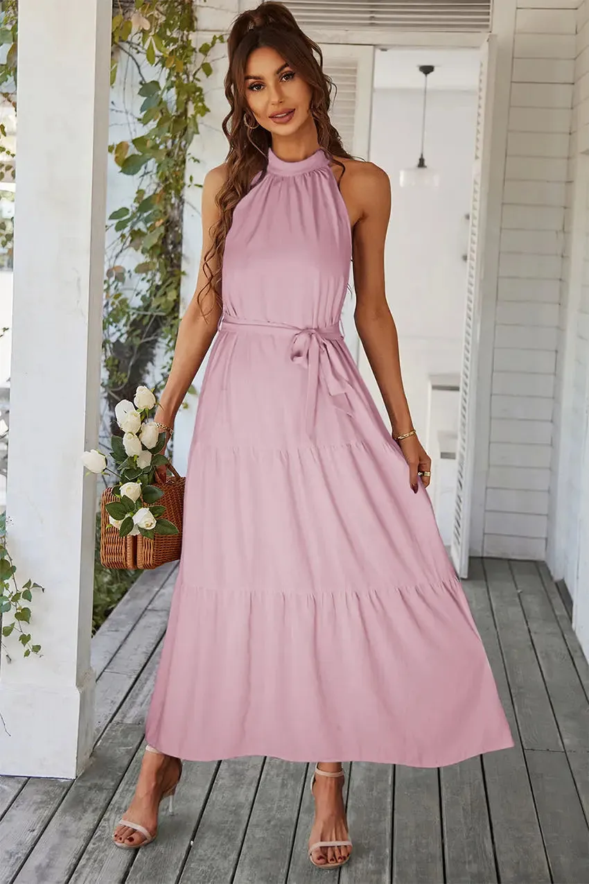 Sleeveless Halter Neck  Boho Dresses