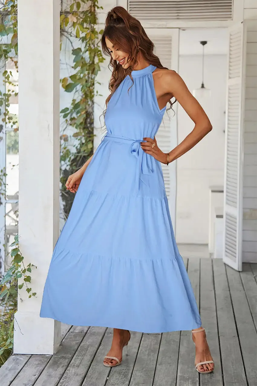 Sleeveless Halter Neck  Boho Dresses