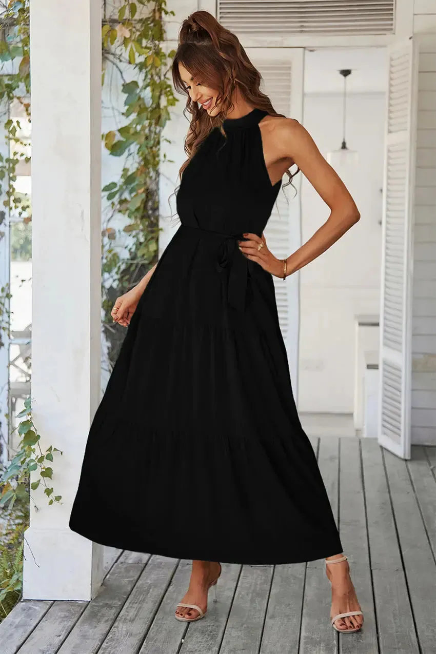 Sleeveless Halter Neck  Boho Dresses