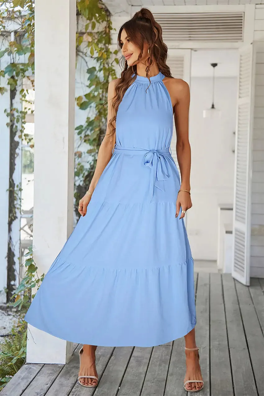 Sleeveless Halter Neck  Boho Dresses