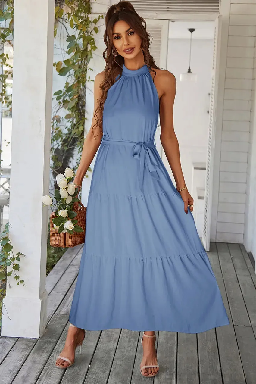 Sleeveless Halter Neck  Boho Dresses